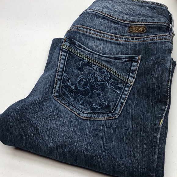 RETRO SILVER SUKI BOOTCUT JEANS 26x32 @cool 😎